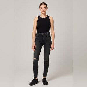 Zara Woman Premium Denim Black Skinny Jeans Size 6